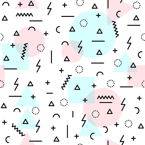 80S Retro Shapes Seamless Pattern In Soft Colors | Arcade Specialties ...