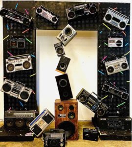 boombox wall 80s party prop rentals nyc