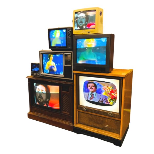 1980s Tv stack prop rental