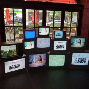 vintage CRT TV wall