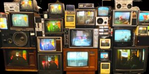vintage tv wall prop rentals